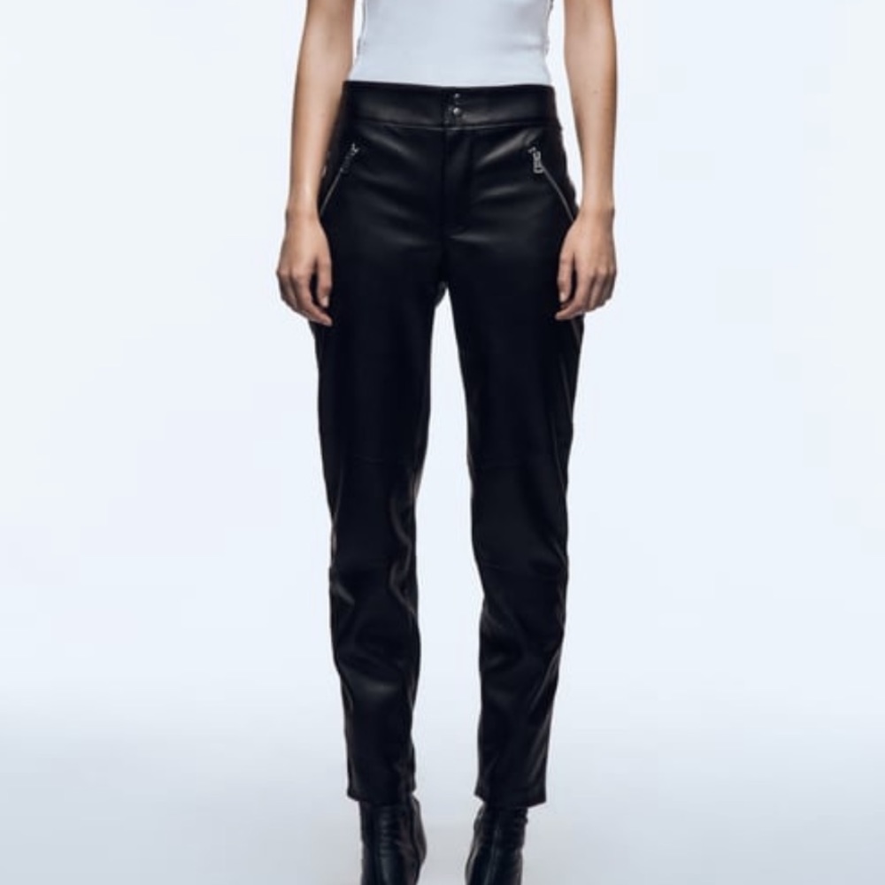 Zippered Faux leather pants from Zara